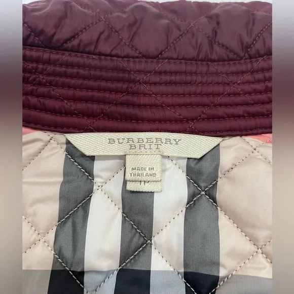 Burberry Diamond Quilted Jacket XS Maroon/Burgundy/Magenta